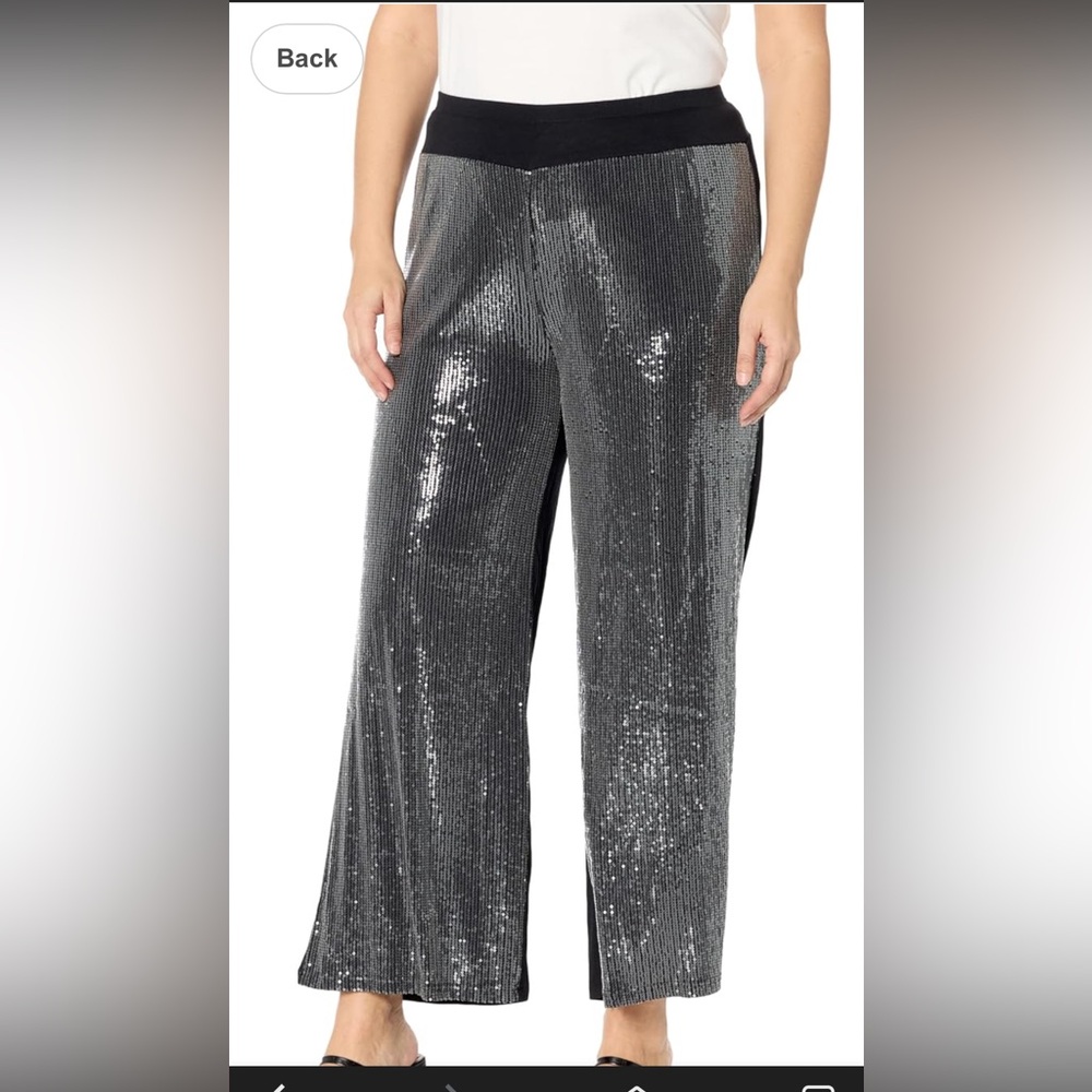 Avenue Jada Sequin Pant. Black Wide Leg Palazzo Pants